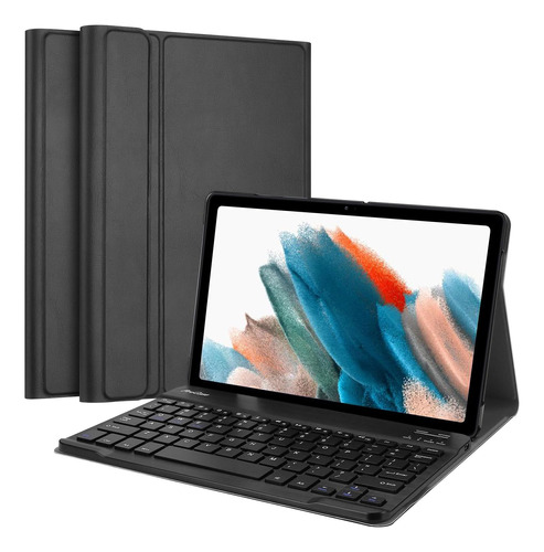 Funda Con Teclado Procase Para Galaxy Tab A8 Negra