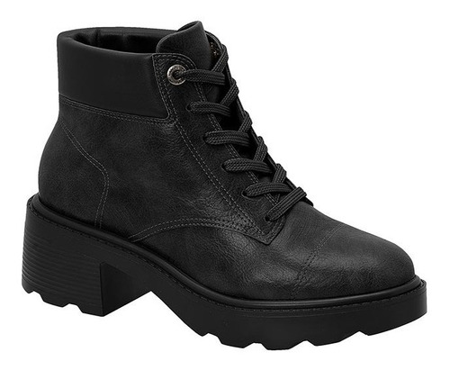 Bota/ Coturno Vizzano Cano Curto Tratorado Preto Original