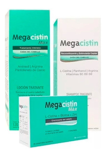Megacistin Combo Comprimidos Max X30 + Shampoo + Locion