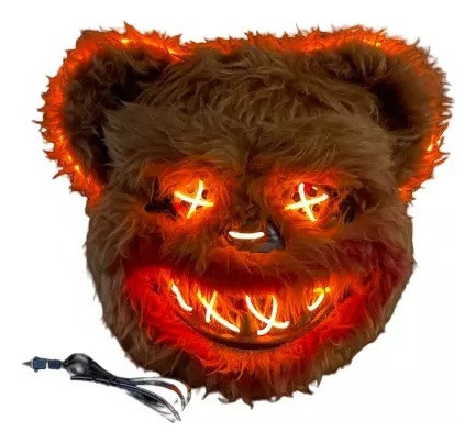 Máscara De Halloween Con Oso De Sangre De Conejo Led 2023