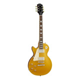 Guitarra Eléctrica Para Zurdo EpiPhone Inspired By Gibson Les Paul Standard 50s De Caoba Metallic Gold Brillante Con Diapasón De Laurel Indio
