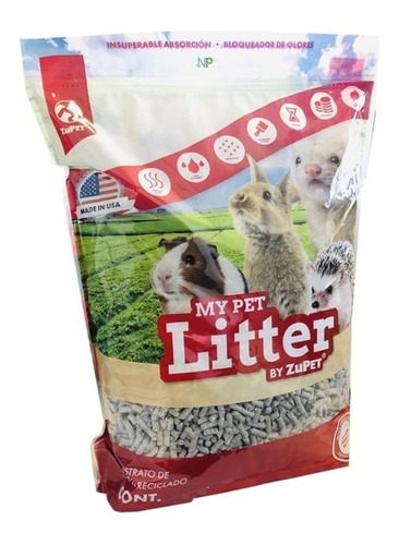 Sustrato My Pet Litter Cuy, Erizo, Huron, Conejo Rojo 4lt Np