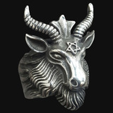 Anillo Baphometh En Plata 3 X 3 Cm Frente Peso 20 Gr Art 14