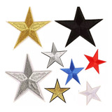 Estrela Prata Bordada Patch Termocolante 10 Und 7.2cm