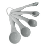 Set 5 Cucharas Medidoras Cucharitas Reposteria Cocina Color Gris