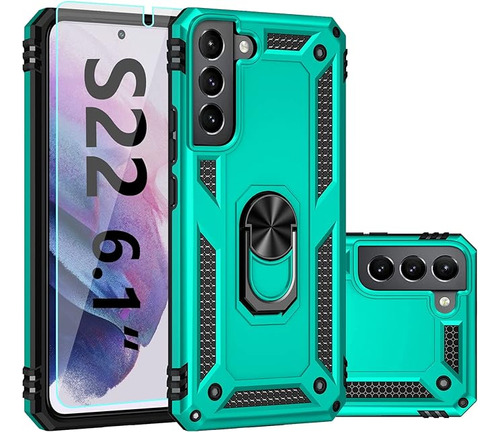 Funda Para Samsung S22 Con Vidrio Protector -aqua