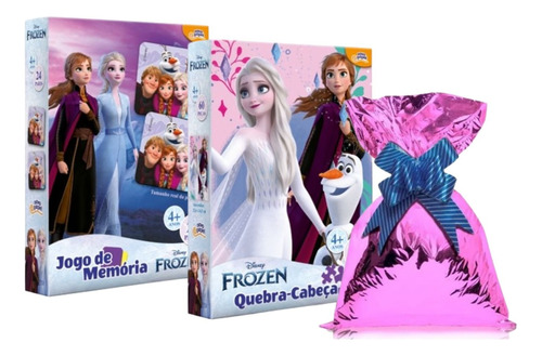 Kit 2 Jogos Menina Frozen - Enviamos Embrulhado P/ Presente