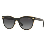 Versace Ve2198 1002/t3 Round Negro Gris Con Accesorios