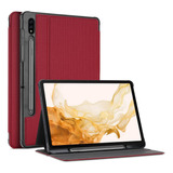 Funda Procase Para Galaxy Tab S7 Plus + Soporte Rojo