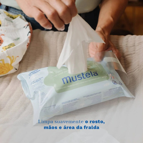 Mustela Lenços Toalha Umedecida Bebê Natural Fibra Planta