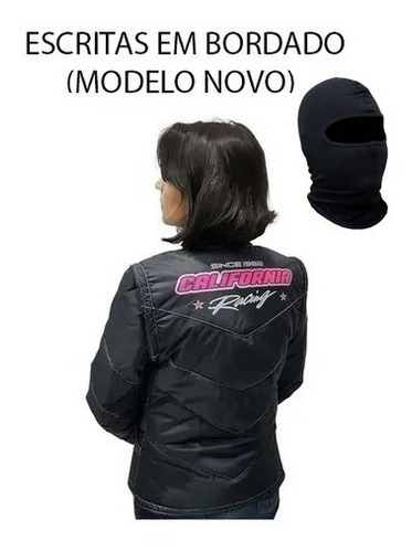 Jaqueta Nylon Feminina Cr California Life Preto + Balaclava