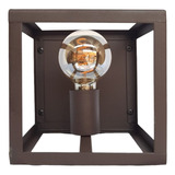 Aplique De Pared Cubo Hierro 127 1 Luz E27 Oxido