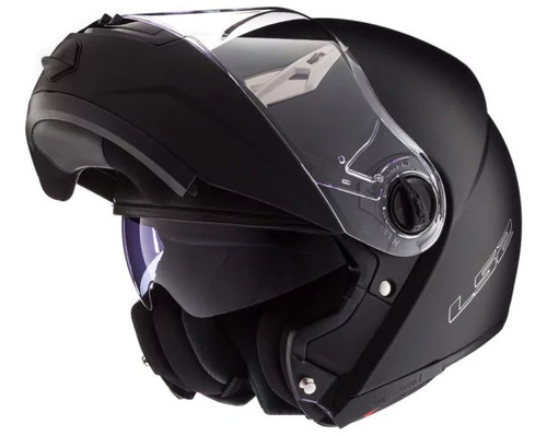 Casco Rebatible Ls2 Ff370 Doble Visor Negro 370 En Mg Bikes