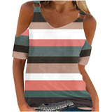 Playera B Para Mujer, Manga Corta, Estampado Casual, Color