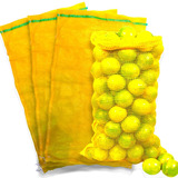 100 Sacos Rafia 22x45 Rede Amarela P/ 3,8kg Frutas Legumes