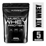Kit Xpro Nutrition 5 Unidades - Muscle Whey Protein Refil Sabor Baunilha