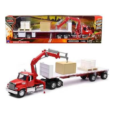 New Ray 1:32 Freightliner 114sd Trailer Plataforma Grúa Rojo | Envío gratis