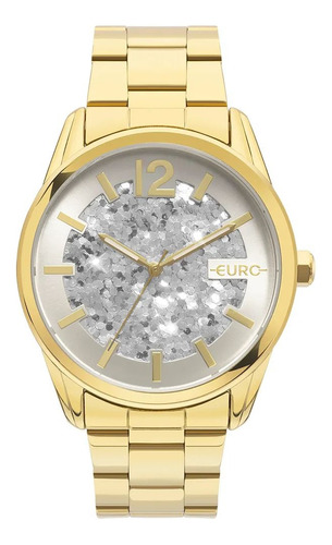 Relógio Euro Feminino Dourado Original Barato Nf