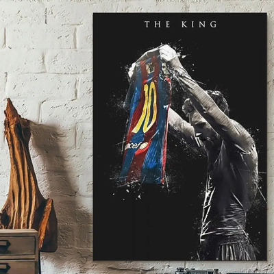 Cuadro Decorativo Messi The King Diseño Artistico Canvas Messi | Meses sin interés
