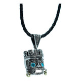 Dije Dios Tlaloc Plata 925 Collar Piel Hombre Azteca