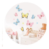 Vinilos Decorativos Mariposas Estrellas Acuarela Romanticas