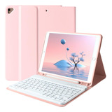 Funda Teclado Para iPad 9ª 8ª 7ª Gen 10.2  Inalámbrica Rosa