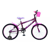 Bicicleta  Infantis Infantil Krs Butterfly 2023 Aro 20 1v Freios V-brakes Cor Violeta Com Rodas De Treinamento