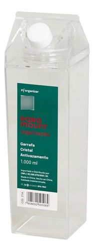 Garrafa Cristal Anti-vazamento 1000ml Organizador Geladeira