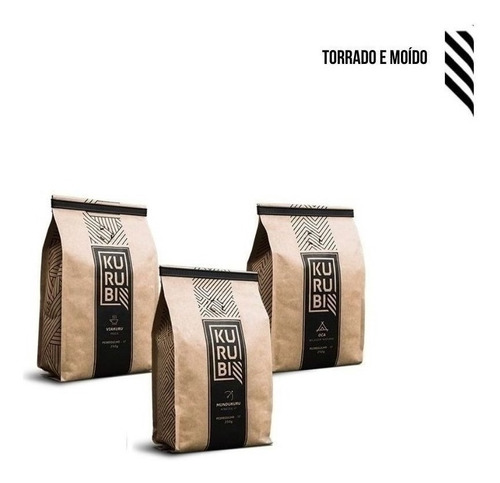 Café Kurubi 250g 3 Pacotes 3 Blends  Moído 