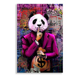 Canvas | Mega Cuadro Decorativo | Panda Graffiti | 140x90