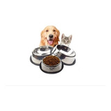 Plato Comedero Metalico Pequeño 26 Cm Mascotas Perros Gatos