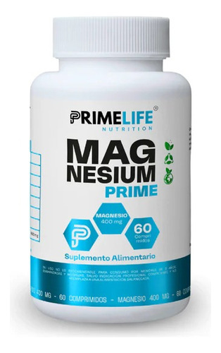 Magnesio Prime 400mg 60 Comprimidos  Primelife Sabor Sin Sabor