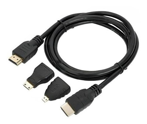 Cable Hdmi A Hdmi Micro Hdmi Mini Hdmi 3 En 1 Full Hd Promo