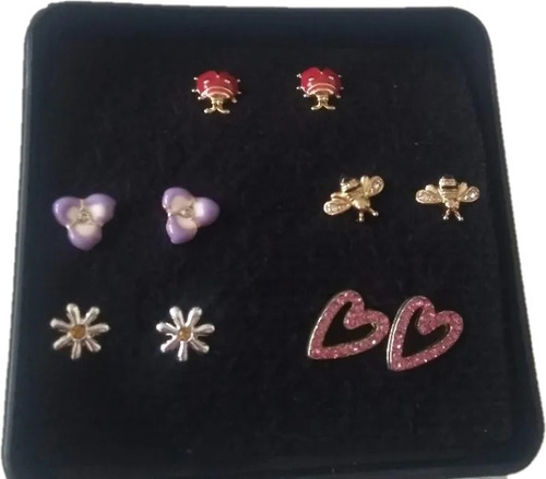 Set X 5 Aretes Para Niña Marca Azzorti