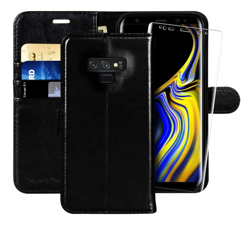 Funda Tipo Cartera Protector De Pantalla Para Galaxy Negro