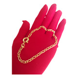 Pulsera Figaro 3 X 1 Enchapada En Oro 18k C744 Premium