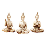 Figura Decorativa Buda Set X3 Porta Sahumerio Modelo Piedra