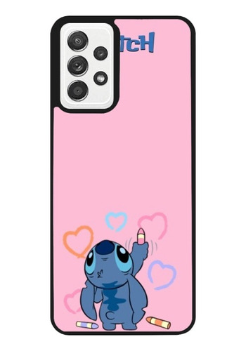 Funda Protector Para Samsung Lilo Y Stitch Corazones Rosa