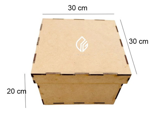 3 Cajas 30x30x20cm De Madera  Mdf  Regalo Fiesta 