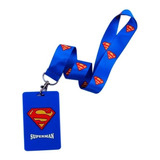 Porta Identificación Y Lanyard Superman Porta Carnet Gafete