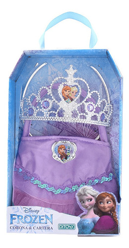 Set Frozen Corona Y Cartera Lila Original Ditoys