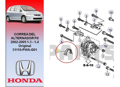 Correa Del Alternador Fit 2002-2005 1.3 - 1.4  Foto 7