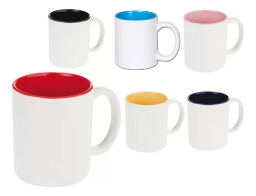 12 Taza Para Sublimar 11 Onzas Premium Con Fondo Color 