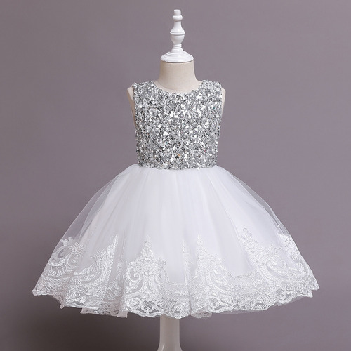 Vestido De Princesa De Lentejuelas Navideñas For Niñas