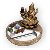 Jardim Zen Incensario Cascata Ganesha Pedras 7 Chakras 