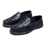 Zapato Nautico Faja Colegial Negro 34 Al 44 T19ne