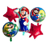 Set De 5 Globos Mario Bros