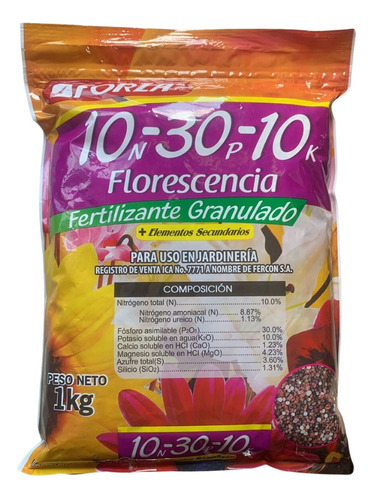 Fertilizante Plantas 10-30-10 Florescencia Forza X 1kg Y A