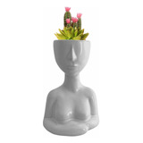 Maceta Forma De Torso Mujer Minimalista Suculentas Cactus