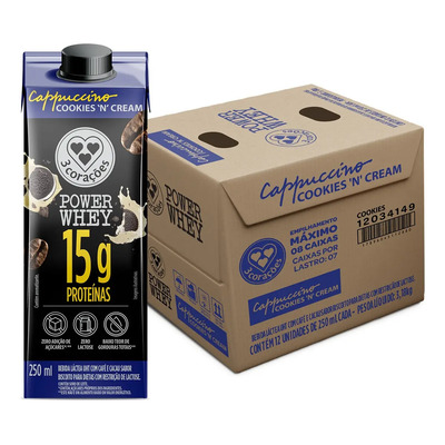 Kit Cappuccino Cookies'n Cream Power Whey 12 unidades com 250ml cada 3 Corações | MercadoLivre